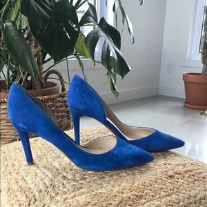 Marc Fisher blue suede heel